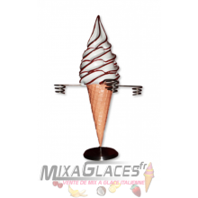 Porte Cornets Vanille liseré Chocolat - 47 cm