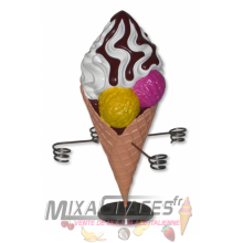 Porte Cornets boules + chantilly + coulis chocolat - 40 cm